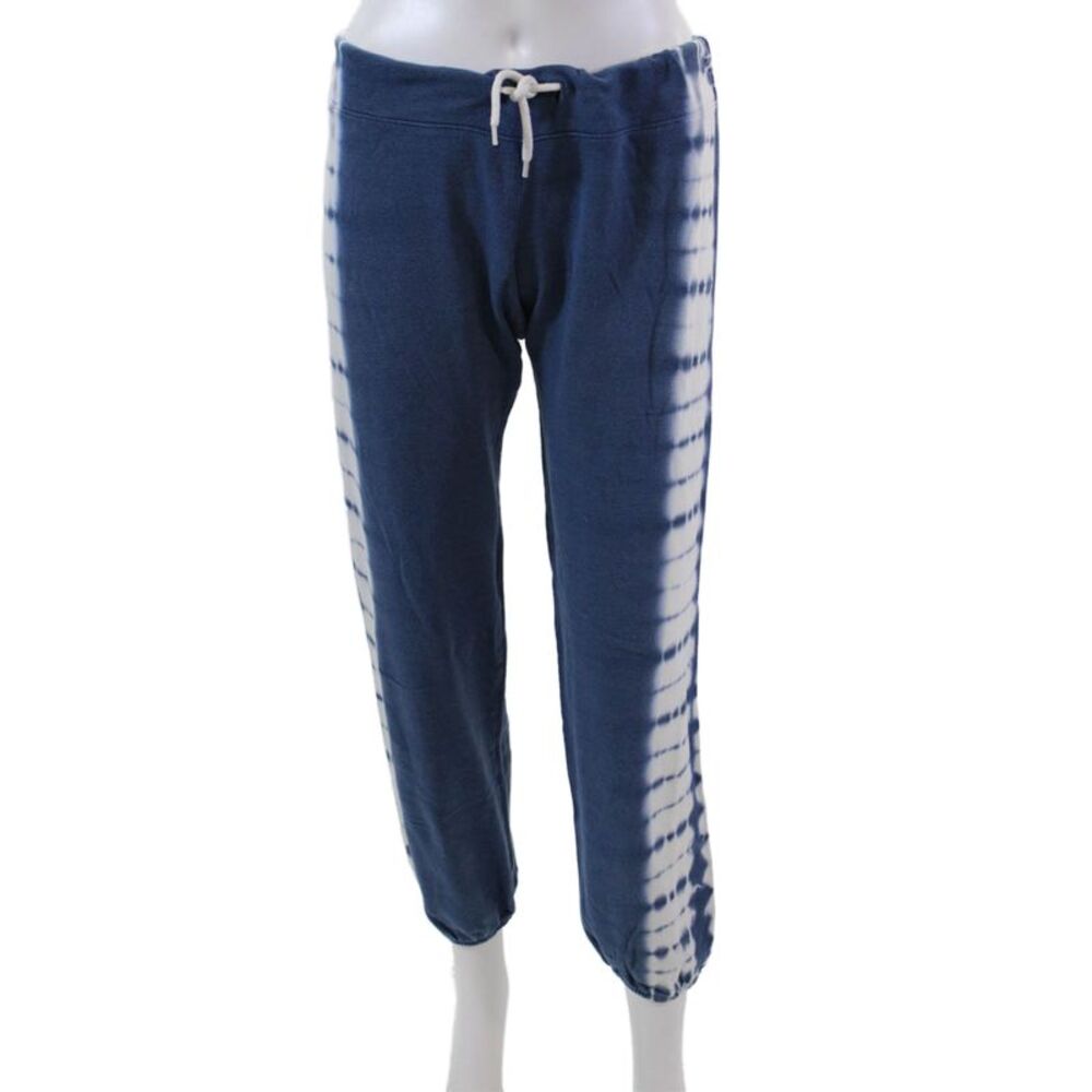 Monrow Womens Cotton Tie Dye Print Drawstring Sweatpants Blue Size S